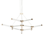 Люстра с геометрической конструкцией из вытянутых цилиндрических плафонов Hex Scaffold  варинант исполнения - 1 | Loft Concept в Новосибирске