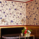 Обои с вышивкой ручной работы Flora Catherine colourway on Liso Pearl wool sateen варинант исполнения - 1 | Loft Concept в Новосибирске