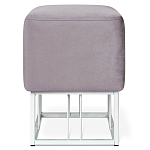 Пуф квадратный фиолетовый велюр на белом металлическом основании Celeste Purple варинант исполнения - 2 | Loft Concept в Новосибирске