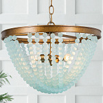 Круглая люстра с подвесками в виде круглых голубых бусин Blue Beads Chandelier варинант исполнения - 1 | Loft Concept в Новосибирске