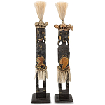 Комплект из 2-х статуэток из массива албезии Asmat Statuettes Albesia варинант исполнения - 1 | Loft Concept в Новосибирске