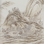 Обои ручная роспись A Thousand Li of Rivers and Mountains Special Colourway on Bleached White dyed silk 2 варинант исполнения - 2 | Loft Concept в Новосибирске