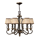 Люстра бронзового цвета с бежевыми абажурами из органзы в классическом стиле Hinkley варинант исполнения - 8 | Loft Concept в Новосибирске