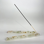 Подставка под благовония из эпоксидной смолы с цветами прямоугольная белая Epoxy Flowers Incense Stand White варинант исполнения - 3 | Loft Concept в Новосибирске