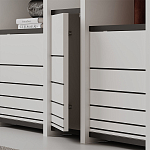 Стеллаж прямой ассиметричный с полками и 4-мя дверцами ARYA BOOKCASE WHITE варинант исполнения - 3 | Loft Concept в Новосибирске