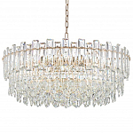 Круглая люстра с хрустальными подвесками на золотистом каркасе Gorgeous Crystal Light варинант исполнения - 10 | Loft Concept в Новосибирске
