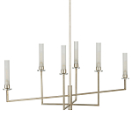 Люстра с 6-ю белыми матовыми плафонами из стекла в форме цилиндра Longitude варинант исполнения - 5 | Loft Concept в Новосибирске