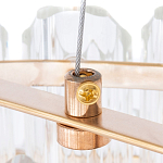 Люстра подвесная многослойная с прозрачными хрустальными трубками и золотистым каркасом Hexagon Tube Light варинант исполнения - 4 | Loft Concept в Новосибирске