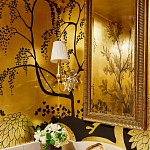 Обои ручная роспись в стиле Арт-деко Rateau Original colourway on Deep Rich Gold gilded paper варинант исполнения - 2 | Loft Concept в Новосибирске