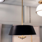 Подвесной светильник с конусовидным металлическим абажуром черного цвета Kichler варинант исполнения - 11 | Loft Concept в Новосибирске