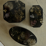 Шкатулка из эпоксидной смолы с цветами черная Epoxy Resin Square Box Black варинант исполнения - 2 | Loft Concept в Новосибирске