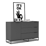 Комод цвета графит с 3-мя ящиками Strict Lines  варинант исполнения - 3 | Loft Concept в Новосибирске