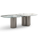 Стол обеденный мраморный с колоннами Marble Column Table варинант исполнения - 3 | Loft Concept в Новосибирске