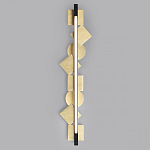 Бра вертикальное черного цвета с золотыми кругами и квадратами Gravyura варинант исполнения - 3 | Loft Concept в Новосибирске