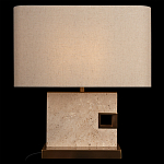 Настольная лампа с прямоугольным основанием из натурального камня c тканевым абажуром Lapis Tiburtinus варинант исполнения - 2 | Loft Concept в Новосибирске