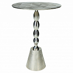 Кофейный столик с рельефной столешницей из металла Aplika Silver варинант исполнения - 1 | Loft Concept в Новосибирске