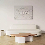 Дизайнерский журнальный стол с фигурной столешницей на белом основании Holarisex варинант исполнения - 2 | Loft Concept в Новосибирске