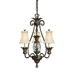 Люстра бронзового цвета с 3-мя кремовыми текстильными абажурами Hinkley варинант исполнения - 1 | Loft Concept в Новосибирске