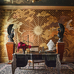 Обои ручная роспись в стиле Арт-деко Deco Dawn Bas Relief on Deep Rich Gold gilded paper варинант исполнения - 1 | Loft Concept в Новосибирске