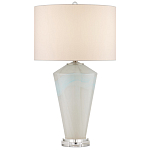 Настольная лампа стеклянная с тканевым абажуром Edges варинант исполнения - 3 | Loft Concept в Новосибирске