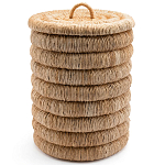 Плетеная корзина с крышкой из плетеного бананового дерева Zuwena Wicker Basket варинант исполнения - 2 | Loft Concept в Новосибирске