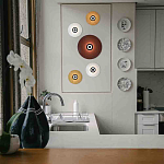 Бра с круглым белым плафоном и черной центральной деталью Natural Harmonie  варинант исполнения - 2 | Loft Concept в Новосибирске