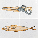 Плитка с узором Рыба Русалка варинант исполнения - 2 | Loft Concept в Новосибирске