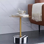 Дизайнерский журнальный стол с круглой столешницей на чёрно-белом основании Muruv варинант исполнения - 1 | Loft Concept в Новосибирске