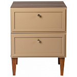Тумба прикроватная бежевая из массива бука с 2-мя ящиками Wenge Light варинант исполнения - 2 | Loft Concept в Новосибирске