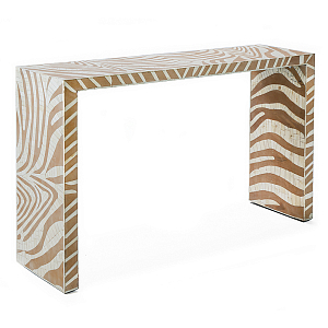 Консоль Дизайнерская Kenya Console ZEBRA Bone Inlay Beige