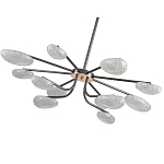 Люстра черного цвета с 12-ю прозрачными плафонами овальной формы Iona chandelier варинант исполнения - 3 | Loft Concept в Новосибирске