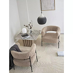 Кресло полукруглое мягкое с буклированной обивкой Armchair with Boucle Upholstery варинант исполнения - 7 | Loft Concept в Новосибирске