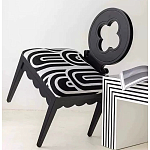 Дизайнерский стул с круглой деревянной спинкой Black and White Clover варинант исполнения - 6 | Loft Concept в Новосибирске