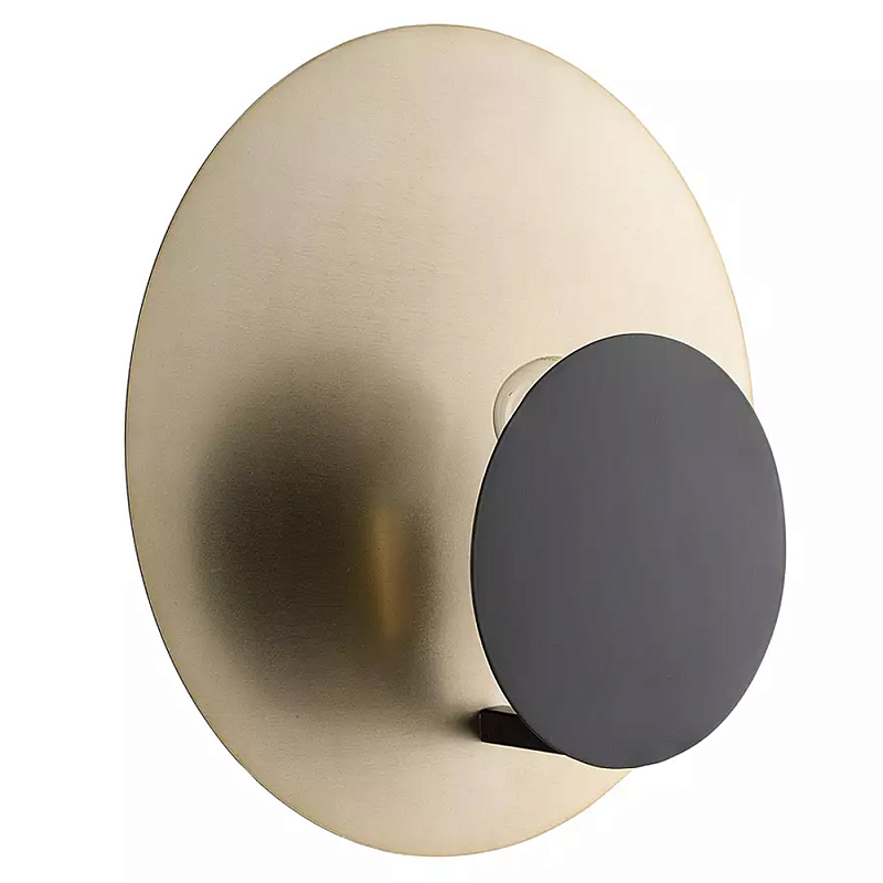 Бра круглое в сочетании золотистого и чёрного цвета Round Sconce Gold and Black Черный Золотой в Новосибирске | Loft Concept 