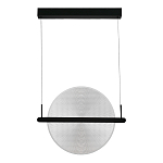 Светодиодный подвесной светильник круглой формы с металлическим черным каркасом Marble Glow варинант исполнения - 4 | Loft Concept в Новосибирске
