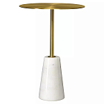 Кофейный столик с круглой столешницей на белом мраморном основании Original Foundation варинант исполнения - 3 | Loft Concept в Новосибирске