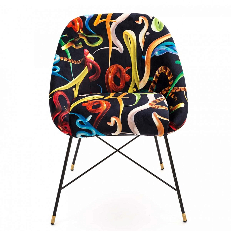 Кресло Seletti Padded Chair Snakes Мульти Черный в Новосибирске | Loft Concept 