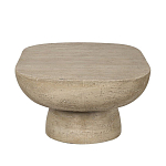 Столик кофейный кремового цвета с овальной столешницей и круглым основанием Cream Dalmen Table варинант исполнения - 3 | Loft Concept в Новосибирске