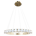 Люстра круглая подвесная с хрустальными элементами на золотом основании Диаметр 79 см Ring Horizontal варинант исполнения - 1 | Loft Concept в Новосибирске