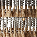 Люстра трехъярусная с декором из круглых деревянных бусин с кисточками Gray Brown Wooden Beads Chandelier варинант исполнения - 1 | Loft Concept в Новосибирске