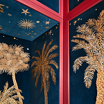Обои с вышивкой ручной работы Deco Palms Original colourway on velvet варинант исполнения - 2 | Loft Concept в Новосибирске