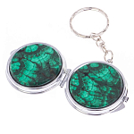 Зеркало брелок карманное двухстороннее из натурального камня Малахит Stone Mirrors варинант исполнения - 5 | Loft Concept в Новосибирске