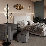 Бра с черным основанием и золотистым декором Bruno варинант исполнения - 5 | Loft Concept в Новосибирске