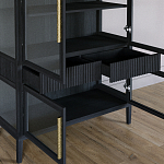 Витрина Primo со стеклянными фасадами и 2 ящиками Черный дуб варинант исполнения - 7 | Loft Concept в Новосибирске