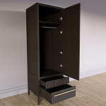 Узкий Шкаф Primo с 2 выдвижными ящиками Темный орех варинант исполнения - 7 | Loft Concept в Новосибирске