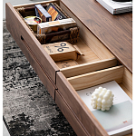 Кофейный стол из массива дерева с выдвижными ящиками Coffee Walnut Table варинант исполнения - 3 | Loft Concept в Новосибирске