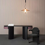 Дизайнерский письменный стол овальной формы с 2-мя выдвижными ящиками по бокам Parsec варинант исполнения - 1 | Loft Concept в Новосибирске