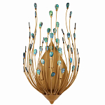 Бра настенное золотое с декором из бирюзовых элементов Peacock Tail варинант исполнения - 3 | Loft Concept в Новосибирске