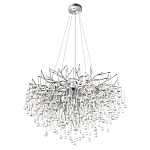 Люстра подвесная с прозрачными стеклянными подвесками в форме капель Диаметр 80 см Droplet Chandelier варинант исполнения - 4 | Loft Concept в Новосибирске