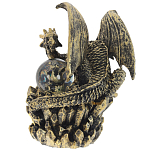 Декоративная статуэтка Дракон со стеклянным шаром Dragon and Glass Ball Gold Black варинант исполнения - 2 | Loft Concept в Новосибирске